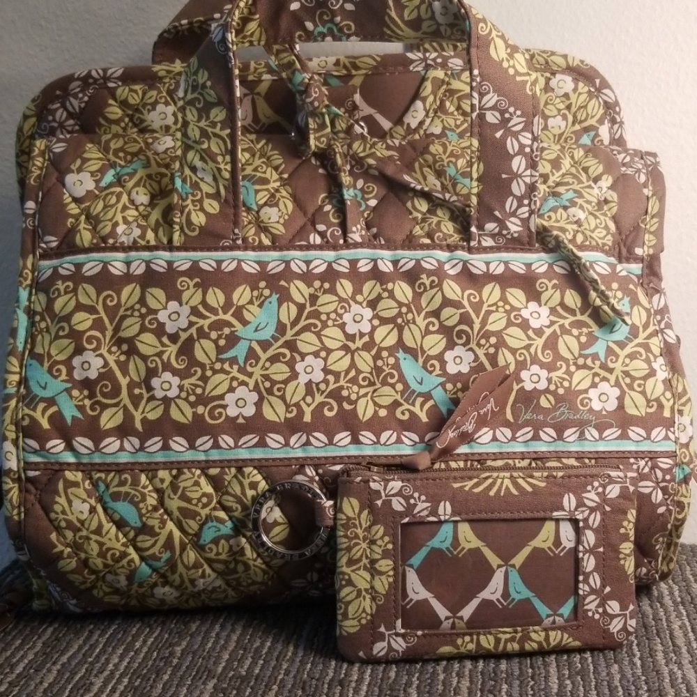 Vera Bradley Mint Hanging Toiletry Bag & ID Wallet